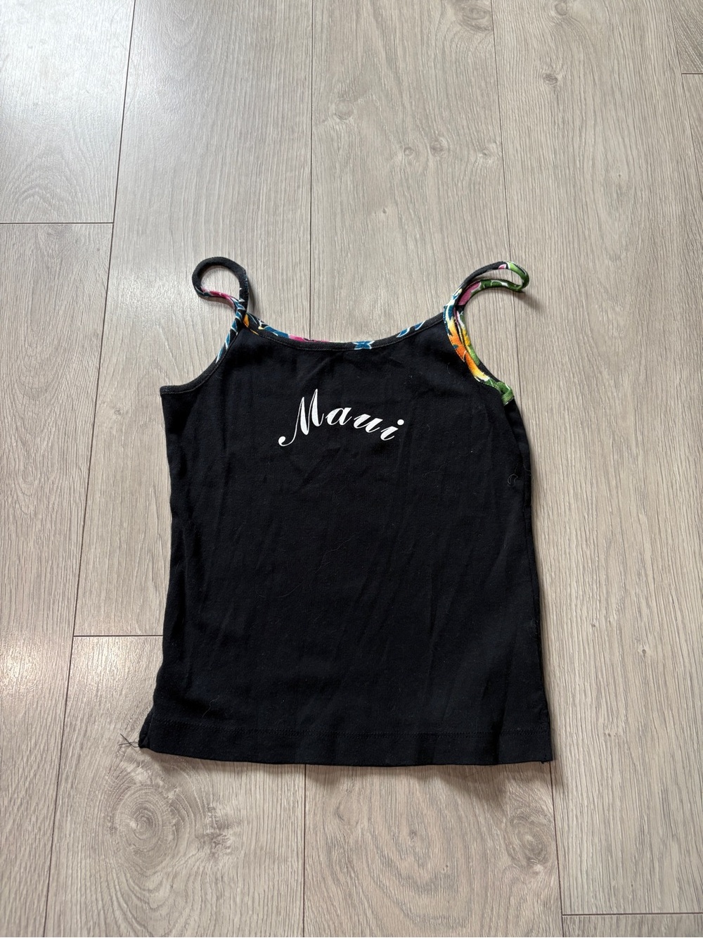 Black "Maui" Spaghetti Strap Tank Top